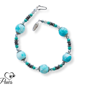 Five Turquoise Beads with Smaller Turquoise and Black Pearl Beads (XS)