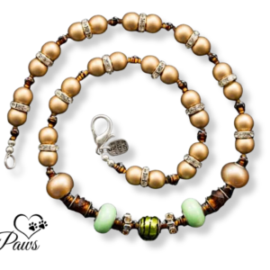 Gold Pearl Beads Tigers Eye Beads with Jade Green (XL)