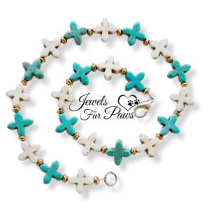 Blue Turquoise and White Howlite Crosses (M)