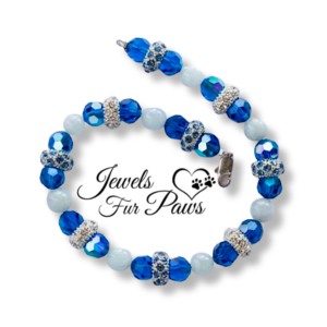 Blue Czech and Pave Crystal ✨ Diva Collection — Luxe Crystal Pet Necklace/Collar ✨ (S) 10"