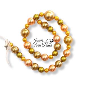 Pale Orange and Pale Olive Green Pearl Beads (M)