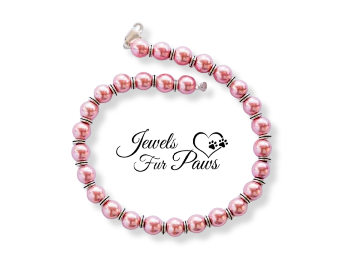Pink Pearl Beads and Silver Spacers (S)