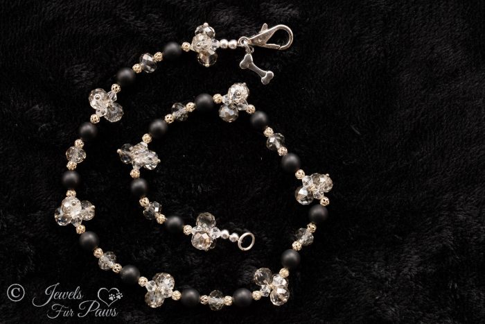 Natural Black Lava Beads and Swarovski Crystal Clusters (L) - Image 2