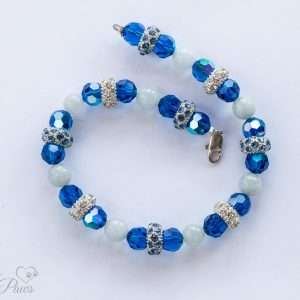 Blue Czech Crystals and Pave Crystal Spacers (S)