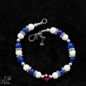 Handmade Patriotic Bead Necklace – Red White Blue Beaded Jewelry for Dogs & Cats, 4th of July Pet Accessory, Sizes S–XXL