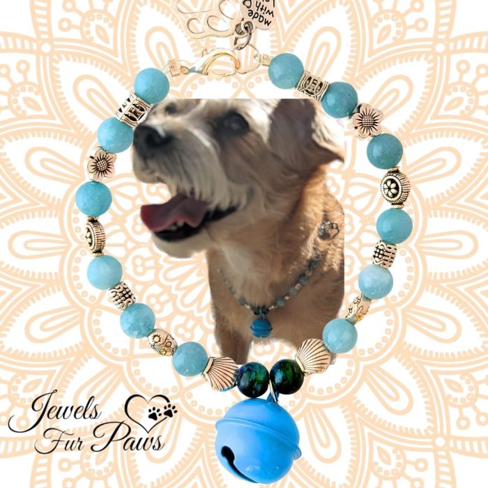 Throat Chakra Necklace for Pets - 8 Inches of Aquamarine Natural Healing Beads for Balance & Communication - Image 4