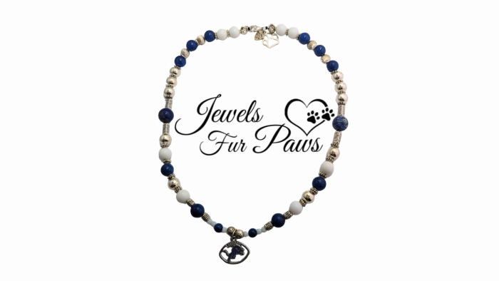 Detroit Lions Pet Necklace  Inches Gemstones &  Football Accessory for Fans & Pets