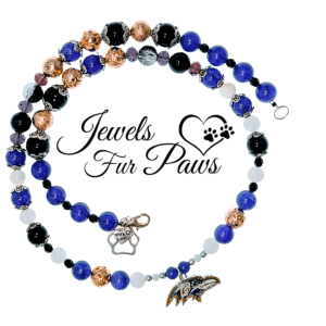 Ravens football pet charm necklace designed with high-quality crystals and beads