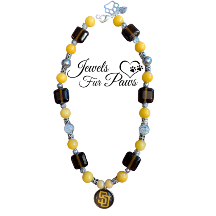 San Diego Padres Baseball Charm Necklace for Pets and Parents - Show Your Team Spirit
