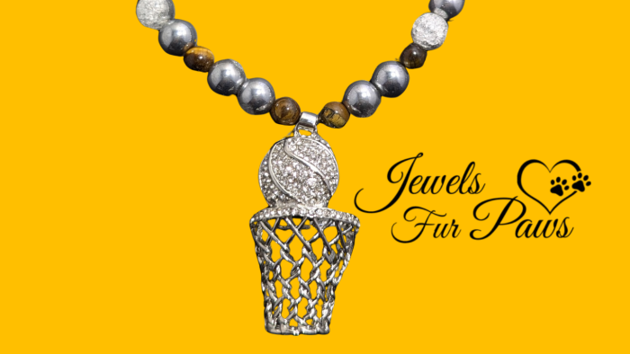 Matching basketball charm necklace for pets and owners in team colors