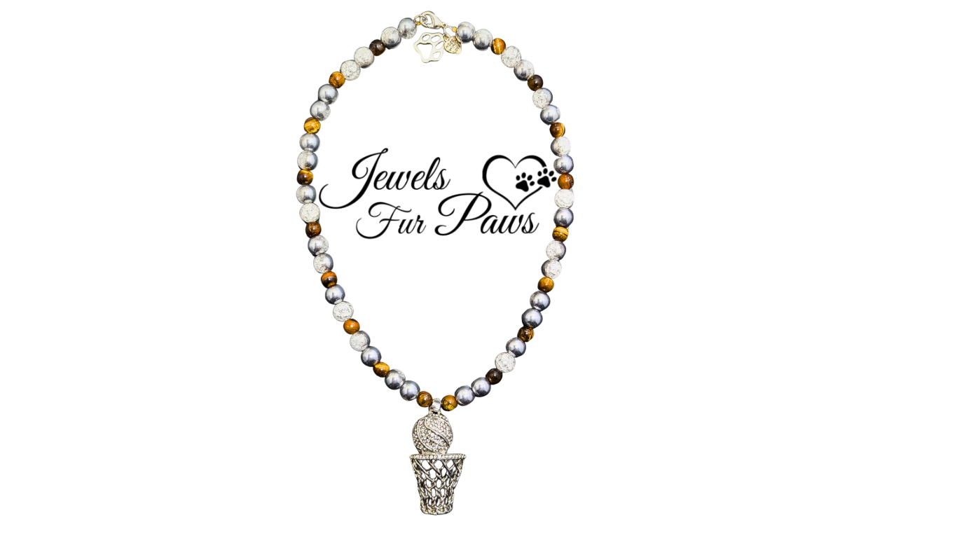 Matching basketball charm necklace for pets and owners in team colors