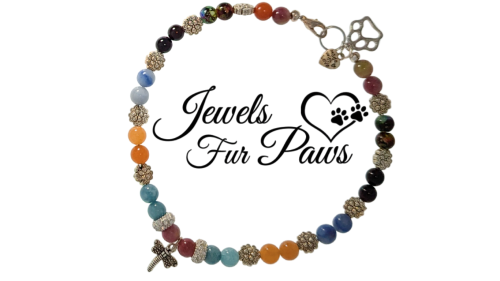 Handmade dragonfly chakra pet necklace with aquamarine, onyx, and orange chalcedony beads