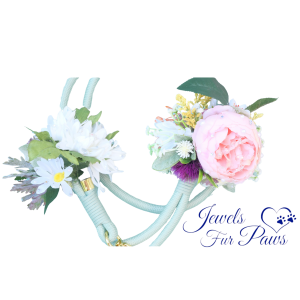 Elegant Green Floral Dog Leash