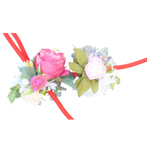 Elegant Red Floral Dog Leash