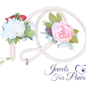 Elegant White Floral Dog Leash