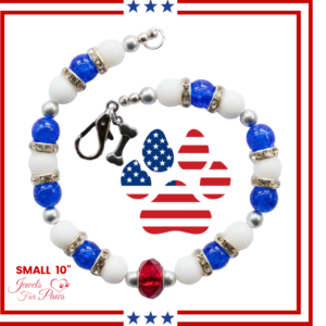 Patriotic Collection-Red Egyptian Pave Bead, Blue Glass Beads, and White Glass Beads, Charms S-XXL