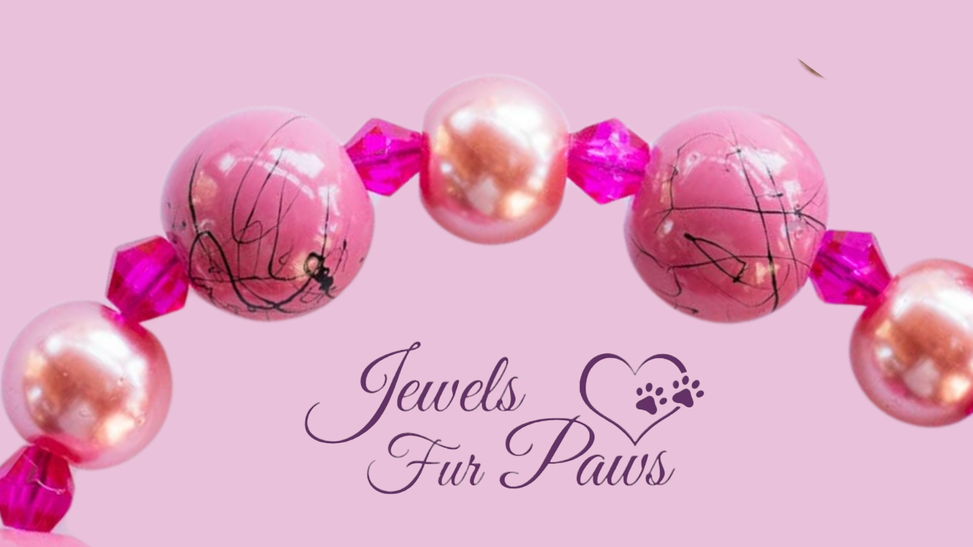 Pink Bell, Pink Beads, and Pink Crystals- The Bell Collection, Handcrafted Pet Necklace Add Charm and Sparkle To Your Pet (Sm)9" - Image 4