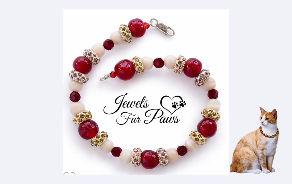 Luxury Ruby Crystal Pet Necklace for Dog & Cat, The Diva Collection, Pave Rhinestone Pet Jewelry Collar S
