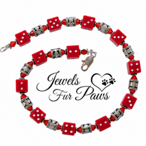 Red Dice Pet Necklace for Small Dogs & Cats